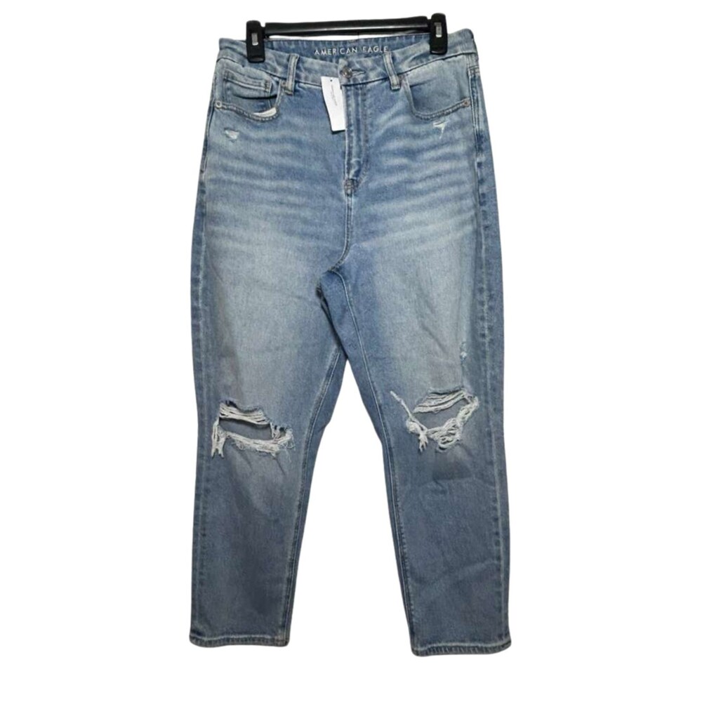 American Eagle Curvy Mom Jeans Women's Size 10 Distressed High Rise New